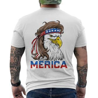 Eagle Mullet 4Th Of July American Flag Merica Usa Essential Men's Back Print T-shirt | Mazezy UK