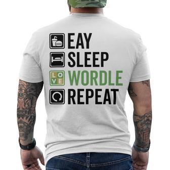 Eat Eat Sleep Wordle Repeat Wordle Lover Wordle Addict Men's Crewneck Short Sleeve Back Print T-shirt | Favorety AU