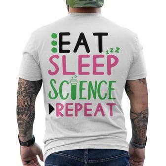 Eat Sleep Science Repeat Men's Crewneck Short Sleeve Back Print T-shirt | Favorety DE