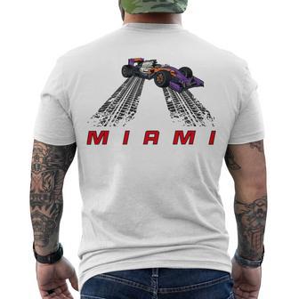 F 1 Miami Gp Aqua Men's Crewneck Short Sleeve Back Print T-shirt | Favorety