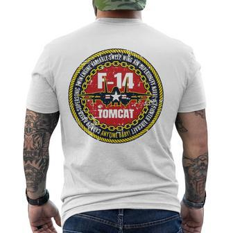 F 14 Tomcat Fighter Jet Naval Military Aircraft Distressed Men's Back Print T-shirt | Mazezy