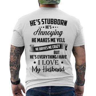 Family I Love My Husband Men's Crewneck Short Sleeve Back Print T-shirt | Favorety UK