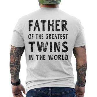 Father Of The Greatest Twins Daddy Men Men's Back Print T-shirt | Mazezy