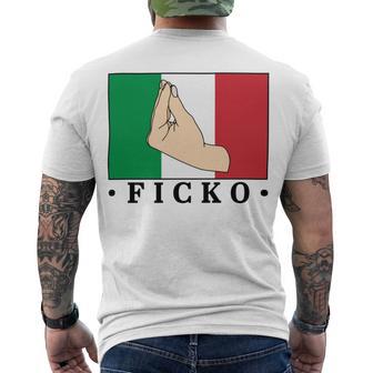 Ficko Italian Hand Sign Men's Crewneck Short Sleeve Back Print T-shirt | Favorety CA