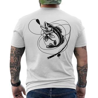 Fishing Bass Sticker Men's Crewneck Short Sleeve Back Print T-shirt | Favorety UK