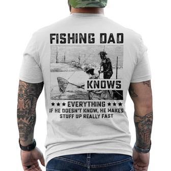 Fishing Dad Knows Everything Old Man Men's Crewneck Short Sleeve Back Print T-shirt | Favorety