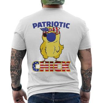Fourth Of July 4Th Cute Patriotic Chick American Flag Men's Back Print T-shirt | Mazezy CA