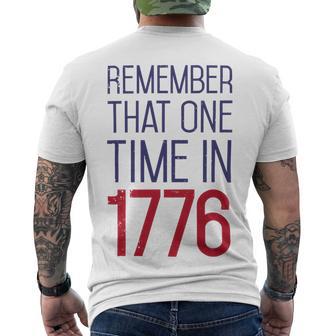 Fourth Of July Remember 1776 Funny 743 Shirt Men's Crewneck Short Sleeve Back Print T-shirt | Favorety