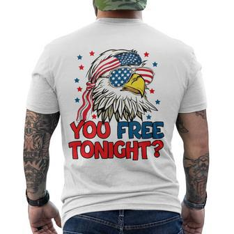 You Free Tonight Bald Eagle Mullet American Flag 4Th Of July V2 Men's Back Print T-shirt | Mazezy
