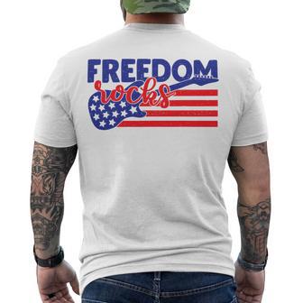 Freedom Rocks Musician Guitarist 721 Shirt Men's Crewneck Short Sleeve Back Print T-shirt | Favorety AU