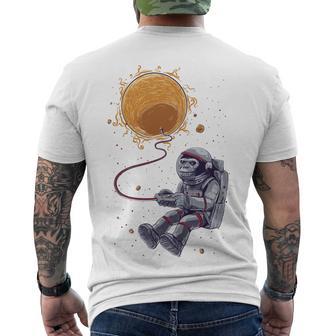 Funny Astronaut Monkey Blowing Sun V2 Men's Crewneck Short Sleeve Back Print T-shirt | Favorety