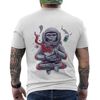 Funny Astronaut Monkey Ramen V2 Men's Crewneck Short Sleeve Back Print T-shirt | Favorety