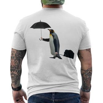 Funny Business Penguin Birds With Human Hands Men's Crewneck Short Sleeve Back Print T-shirt | Favorety