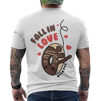 Funny Donut Fall In Love Men's Crewneck Short Sleeve Back Print T-shirt | Favorety UK