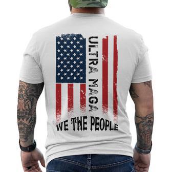 Funny Ultra Maga Vintage American Flag Ultramaga Retro Men's Crewneck Short Sleeve Back Print T-shirt | Favorety DE