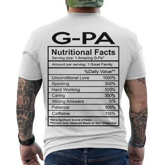 G Pa Grandpa G Pa Nutritional Facts Men's T-Shirt Back Print - Seseable