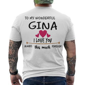 Gina Name To My Wonderful Gina Men's T-Shirt Back Print - Seseable