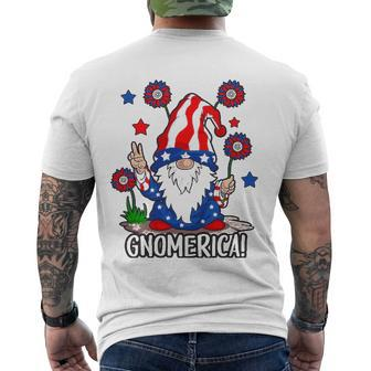 Gnomes 4Th Of July Women Gnomerica Girls American Flag Men's Back Print T-shirt | Mazezy