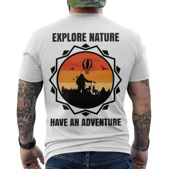 Go Explore Nature Have An Adventure Gift For Wilderness Camping Hiking Lovers Travel In The Wild Gift For Holidays Men's Crewneck Short Sleeve Back Print T-shirt | Favorety UK