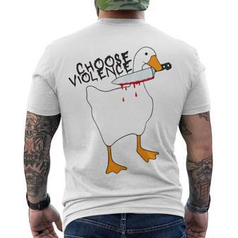 Goose With Knife Sticker Goose Sticker Funny Quotes Funny Animal Stickerspeace Was Never An Option Men's Crewneck Short Sleeve Back Print T-shirt | Favorety CA