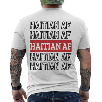 Haitian Af Patriotic Red Blue Haiti Haitian Flag Day Men's Crewneck Short Sleeve Back Print T-shirt | Mazezy