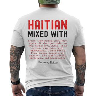 Haitian Mixed With Kreyol Griot But Mainly Haitian Men's Back Print T-shirt | Mazezy