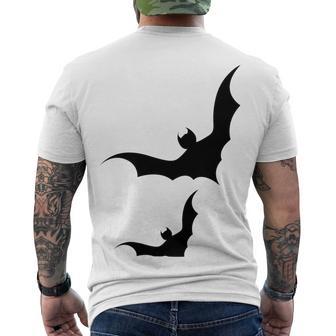 Halloween Two Bats Pattern Men's Crewneck Short Sleeve Back Print T-shirt | Favorety