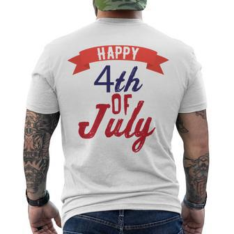 Happy 4Th Of July Independence Day V2 Men's Crewneck Short Sleeve Back Print T-shirt | Favorety DE