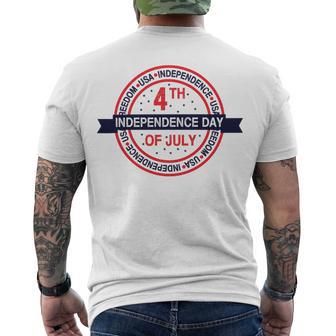 Happy 4Th Of July Usa Freedom Men's Crewneck Short Sleeve Back Print T-shirt | Favorety CA