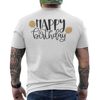 Happy Beautiful Birthday With Balloons Men's Crewneck Short Sleeve Back Print T-shirt | Favorety DE