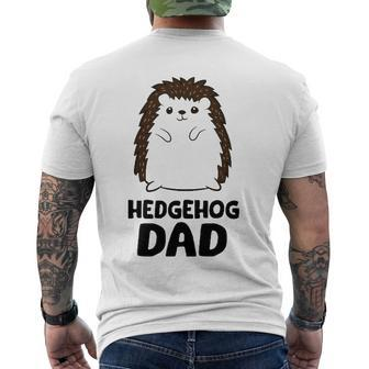 Hedgehog Dad Fathers Day Cute Hedgehog Men's Back Print T-shirt | Mazezy