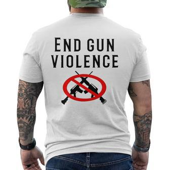 Hot End Gun Violence Anti Guns Men's Back Print T-shirt | Mazezy