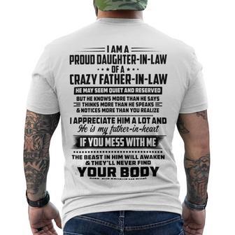 I Am A Proud Daughter In Law Of A Crazy Father In Law V2 Men's Crewneck Short Sleeve Back Print T-shirt | Favorety UK