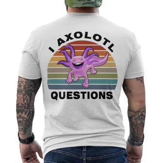 I Axlotl Questions Cute Axlotl V3 Men's Crewneck Short Sleeve Back Print T-shirt | Favorety