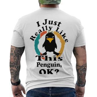 I Really Like This Penguin Ok Men's Crewneck Short Sleeve Back Print T-shirt | Favorety DE