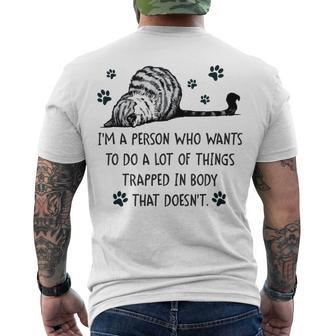 Im A Person Who Wants To Do A Lot Of Things Trapped In Body That Doesnt Men's Crewneck Short Sleeve Back Print T-shirt | Favorety CA