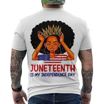 Is My Independence Day 4Th July Black Afro Flag Juneteenth T-Shirt Men's T-shirt Back Print - Seseable