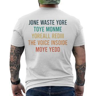 Jone Waste Yore Toye Jone Waste Your Time Men's Back Print T-shirt | Mazezy