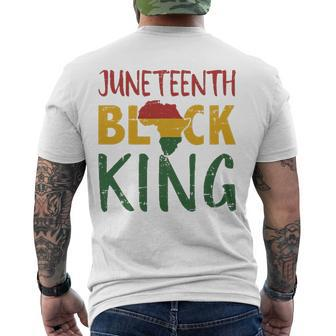 Mens Juneteenth Black King In African Flag Colors For Afro Pride Men's Back Print T-shirt | Mazezy