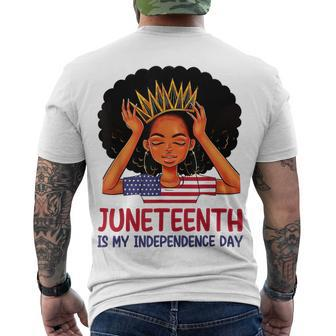 Juneteenth Is My Independence Day 4Th July Black Afro Flag T-Shirt Men's T-shirt Back Print - Seseable