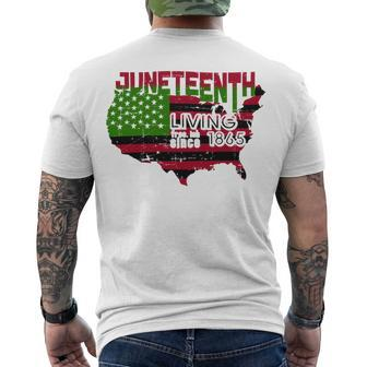 Juneteenth Living FreeIsh Since 1865 Tshirt Men's Crewneck Short Sleeve Back Print T-shirt - Monsterry