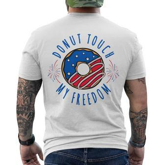 Kids Donut Touch My Freedom Fourth Of July Men's T-shirt Back Print - Seseable