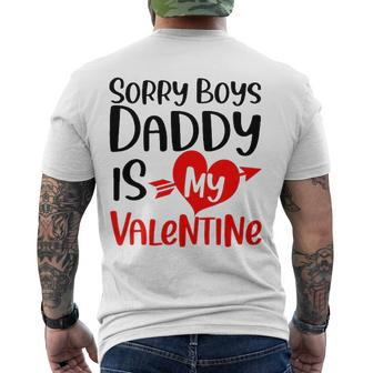 Kids Sorry Boys Daddy Is My Valentine Baby Girl Daughter Men's Back Print T-shirt | Mazezy DE