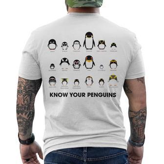 Know Your Penguins Men's Crewneck Short Sleeve Back Print T-shirt | Favorety CA