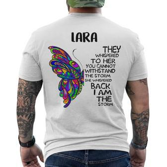 Lara Name Lara I Am The Storm Men's T-Shirt Back Print - Seseable