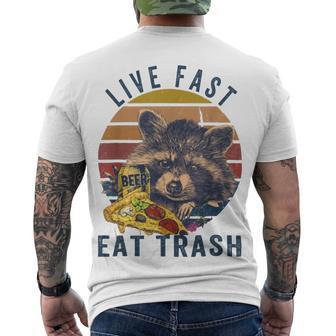 Live Fast Eat Trash 789 Shirt Men's Crewneck Short Sleeve Back Print T-shirt | Favorety