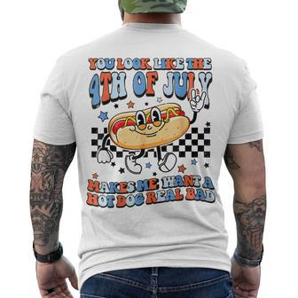 You Look Like 4Th Of July Makes Me Want A Hot Dog Real Bad V2 Men's T-shirt Back Print - Seseable