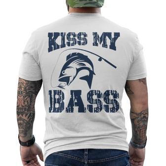 Love Fishing Kiss My Bass Men's Crewneck Short Sleeve Back Print T-shirt | Favorety