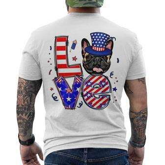 Love French Bulldog Patriotic 4Th Of July Men's T-shirt Back Print - Seseable