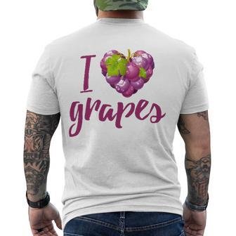 I Love Grapes Fruit Lovers Men's Back Print T-shirt | Mazezy